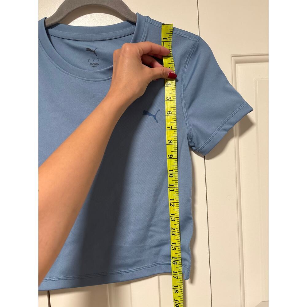 Puma Blue Cropped DryCell Tee Shirt S - Picture 3 of 7